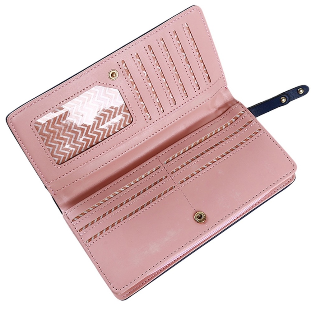 Pink Vegan Leather Cat Clutch Wallet Checkbook - Picture 8 of 15